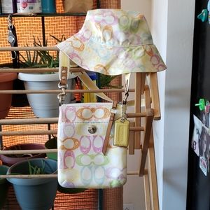 Coach bucket hat and matching crossbody bag purse
